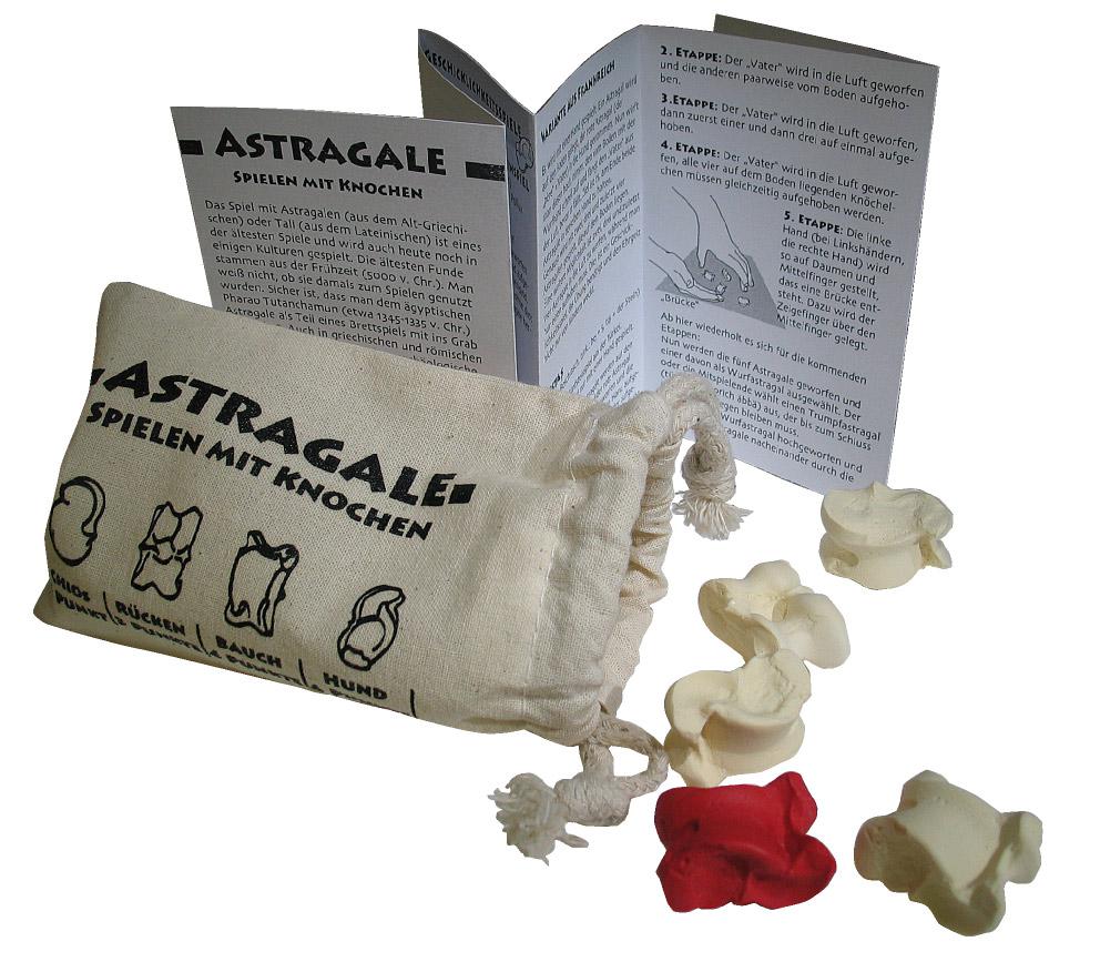 Knucklebones - playing with bones. an ancient game which still makes fun to play, More information: www.astragale.de